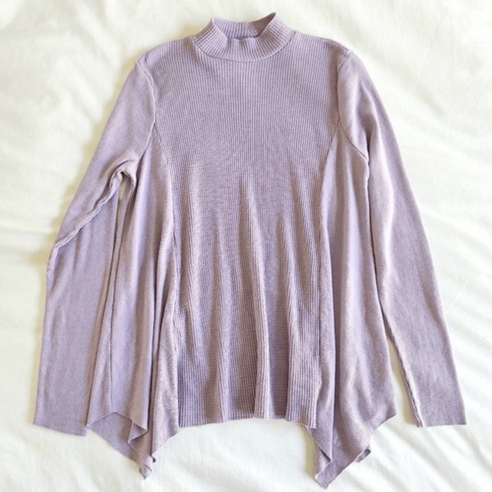 Anthropologie T.la‎ Cardigan Sweater Womens XS Purple Waffle Knit Thermal Casual